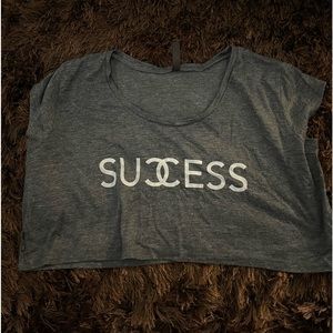sugar and bruno gray success cropped tshirt